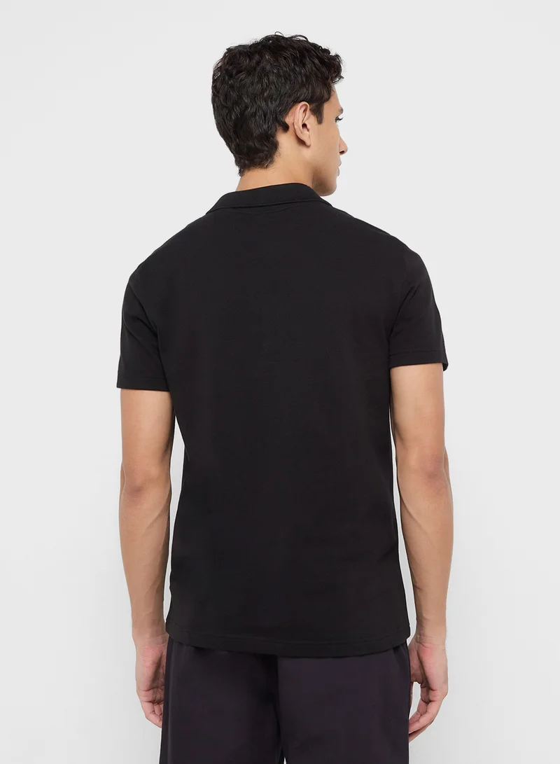 LACOSTE Stretch Pique Trim Pop Polo
