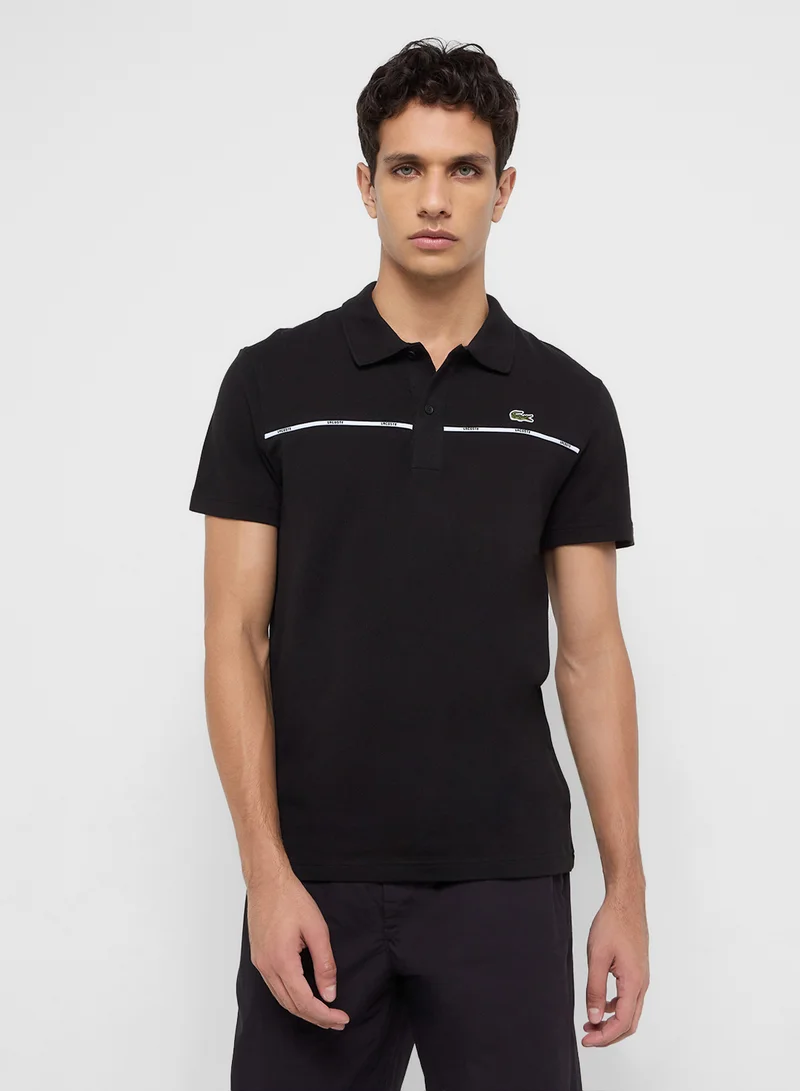 LACOSTE Stretch Pique Trim Pop Polo