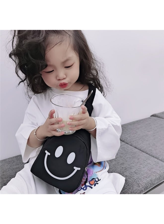 حقيبة أطفال وجه مبتسم حقيبة كروس 2025 نايلون عصرية للأولاد حقيبة صدر لرياض الأطفال حقيبة ظهر للفتيات-اللون: وردي - Image 3