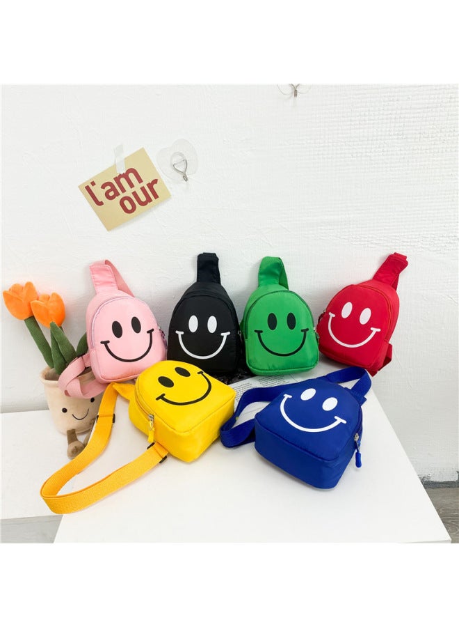 حقيبة أطفال وجه مبتسم حقيبة كروس 2025 نايلون عصرية للأولاد حقيبة صدر لرياض الأطفال حقيبة ظهر للفتيات-اللون: وردي - Image 2
