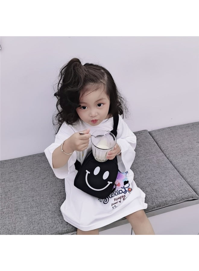 حقيبة أطفال وجه مبتسم حقيبة كروس 2025 نايلون عصرية للأولاد حقيبة صدر لرياض الأطفال حقيبة ظهر للفتيات-اللون: وردي - Image 5