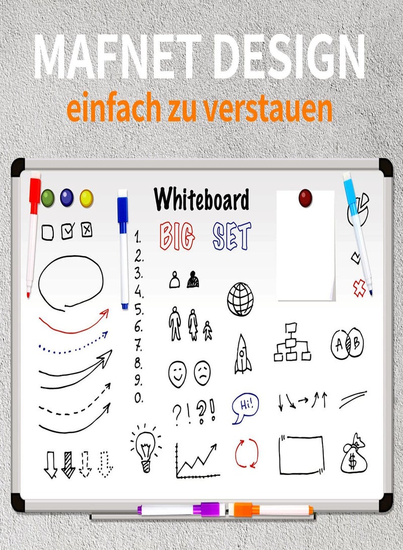 SYOSI Whiteboard Pens, Whiteboard Markers, 9 Pieces Whiteboard Pens and Eraser set, Fine Tip White Board Pens White Board Markers Erasable, Dry Wipe Markers for Kids Weekly Planner Dry Erase Marker  - Image 4