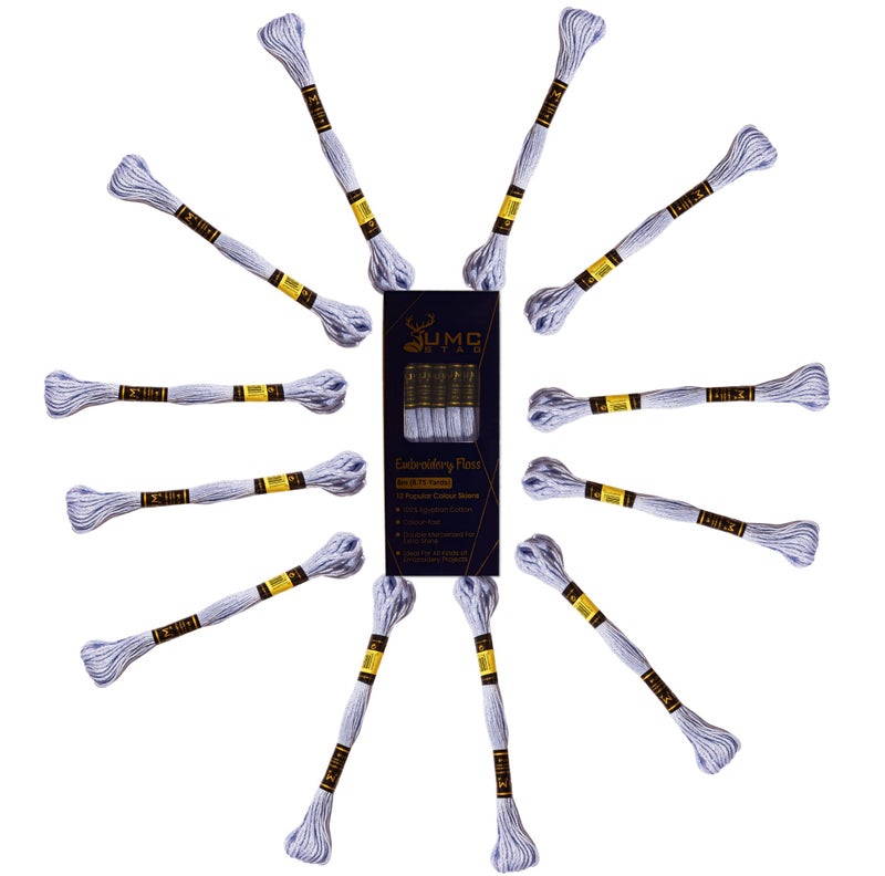 UMC STAG 12 Pieces Variegated Colours Premium Embroidery Thread | 100% Egyptian Cotton Premium Skeins | Cross Stitch Embroidery Floss | Oeko TEX Certified Stranded Cotton | Ideal for Arts & Crafts - Image 5