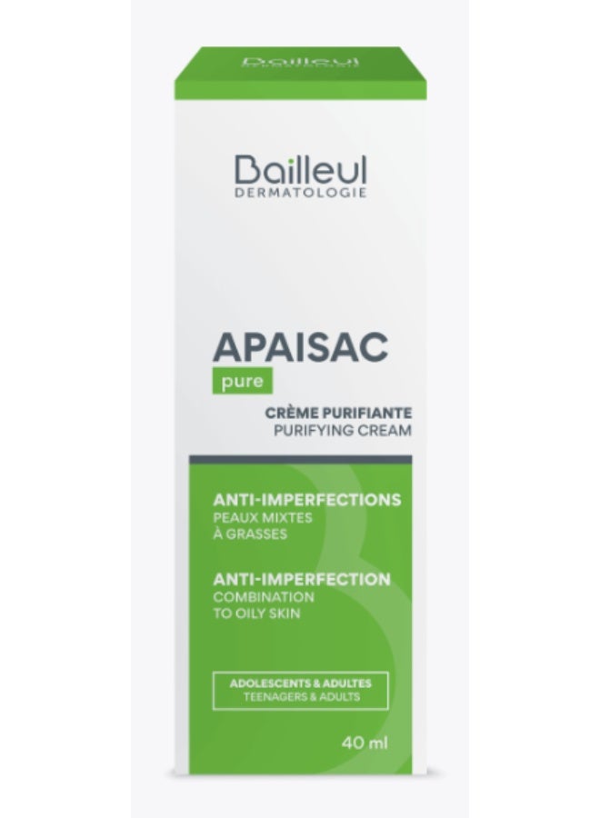 Bailleul Apaisac Purifying Cream 40ml – Soothing & Oil Control Face Cream for Acne-Prone Skin - Image 3