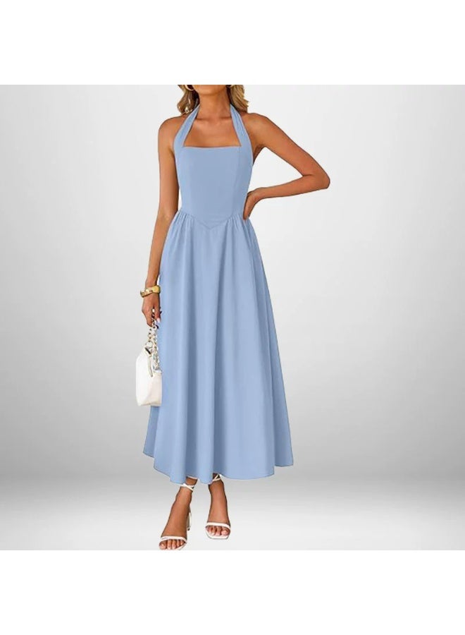 general 2025 - 2026 Wide Strap Neckline Backless Dress - Image 1