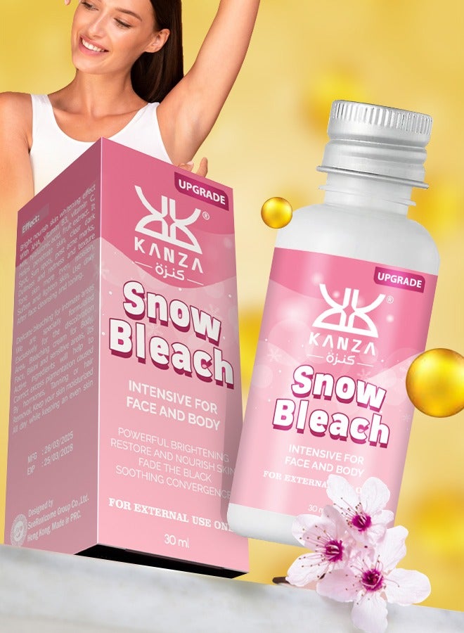 Kanza Snow Bleach Cream for Private Part Underarm Whitening Dark Spot Corrector Cream Face and Body Skin Lightening Bleaching Cream for Intimate Areas Brightening 30ml  - Image 1