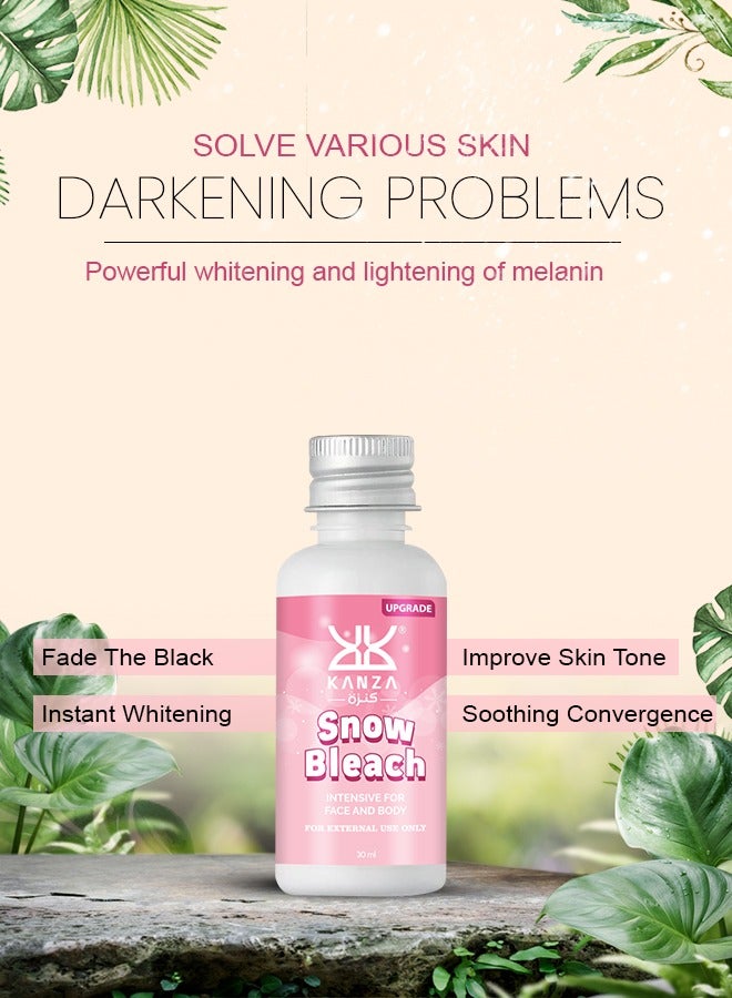Kanza Snow Bleach Cream for Private Part Underarm Whitening Dark Spot Corrector Cream Face and Body Skin Lightening Bleaching Cream for Intimate Areas Brightening 30ml  - Image 3