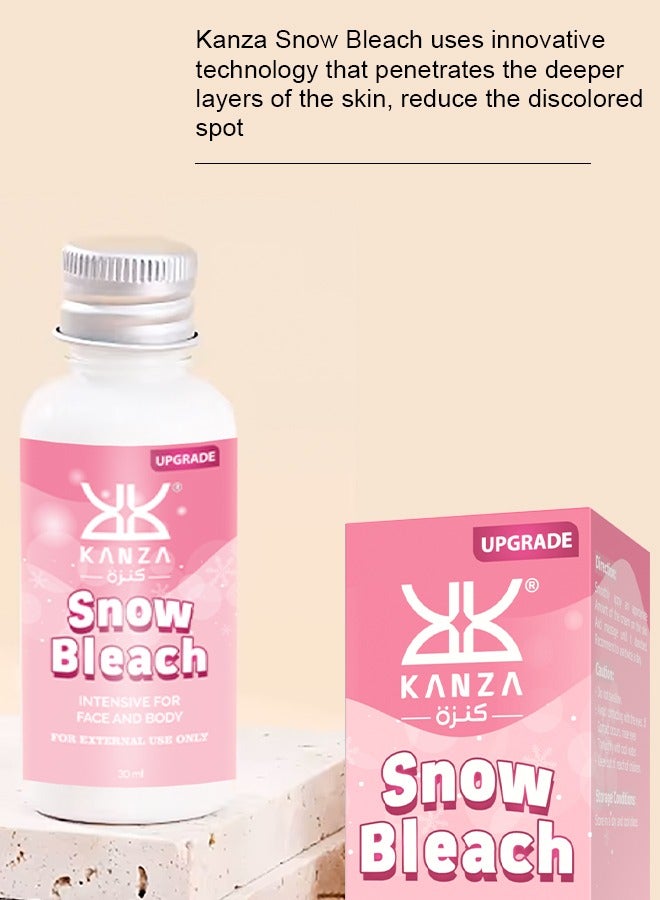 Kanza Snow Bleach Cream for Private Part Underarm Whitening Dark Spot Corrector Cream Face and Body Skin Lightening Bleaching Cream for Intimate Areas Brightening 30ml  - Image 4