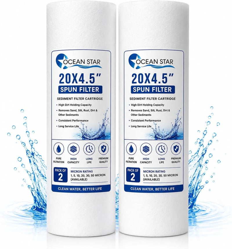 OCEAN STAR TECHNOLOGIES Ocean Star Jumbo Spun Filter Cartridge for Commercial Water Purifier 20 Inch 4.5 Inch Dia (Pack of 2 Pcs) All user affordable trusted quality - Image 2