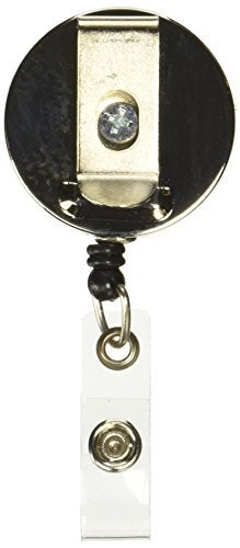 Baumgartens ID Card Reel, Belt Clip, Extends up to 30", Black/Chrome (Sold Individually) BAU68814 Category: Name Badges and Badge Labels - Image 2