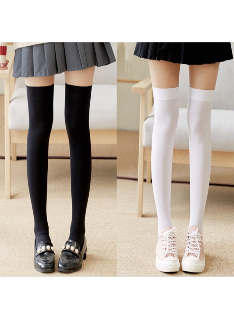 2 Pairs of Women's Mid-tube Spring and Autumn Style Japanese JK Velvet Calf Socks Over the Knee Socks Pressure Slim Legs - Image 1