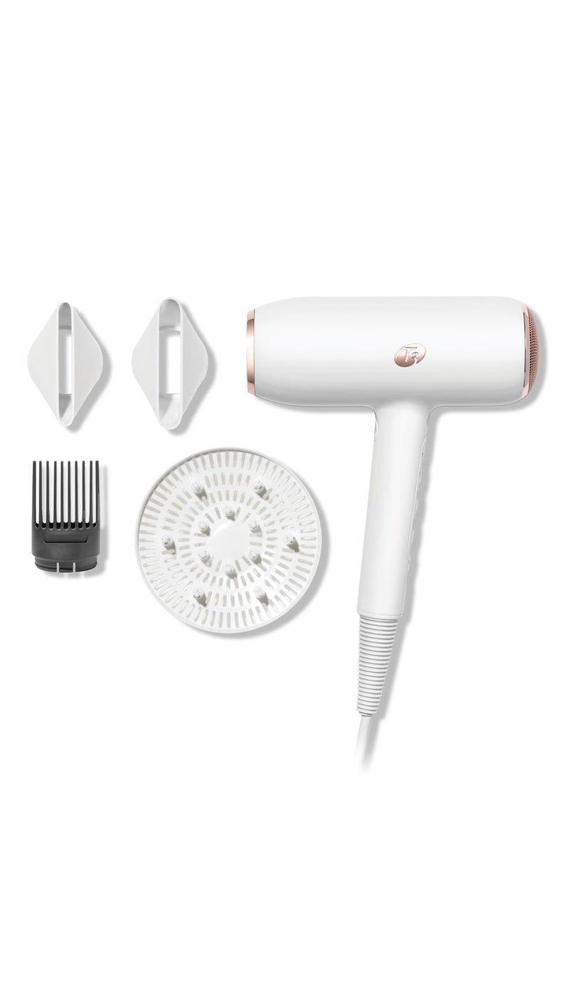 T3 Featherweight StyleMax Professional Ionic Hair Dryer with Custom Heat Automation & 4 Attachments, Fast Drying, Lightweight with 5 Heat & 3 Speed Settings, 2 Concentrators, Diffuser & Smoothing Comb - Image 1