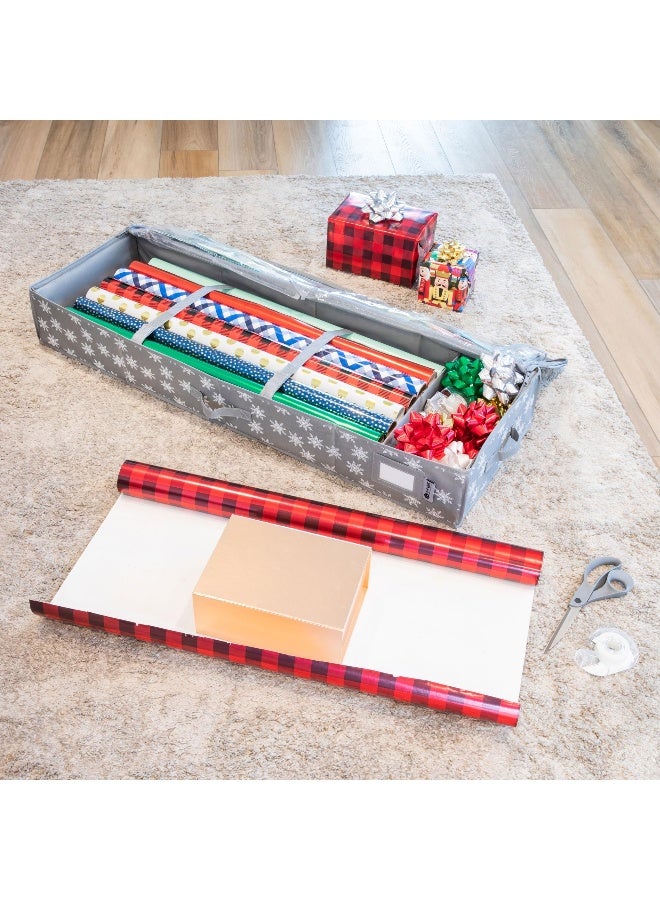 HOLDN’ STORAGE Wrapping Paper Storage Container - Fits up to 27 Rolls 1 3/8” Diam. - Underbed Gift Wrap Organizer Bags, Wrapping Paper Rolls, Ribbon, and Bows - Under Bed- Durable Material 600D - Up to 40" Rolls - Image 2