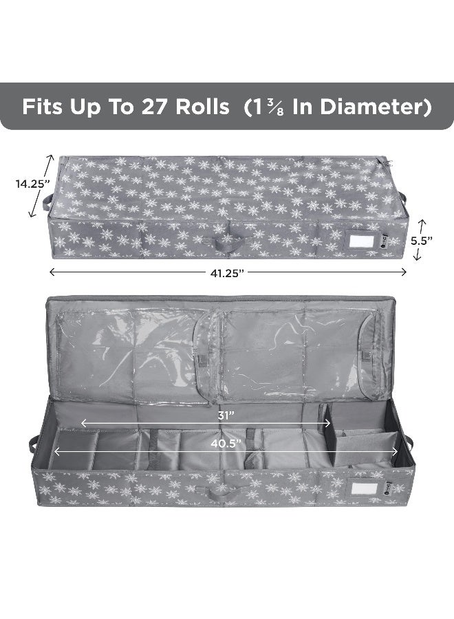 HOLDN’ STORAGE Wrapping Paper Storage Container - Fits up to 27 Rolls 1 3/8” Diam. - Underbed Gift Wrap Organizer Bags, Wrapping Paper Rolls, Ribbon, and Bows - Under Bed- Durable Material 600D - Up to 40" Rolls - Image 3