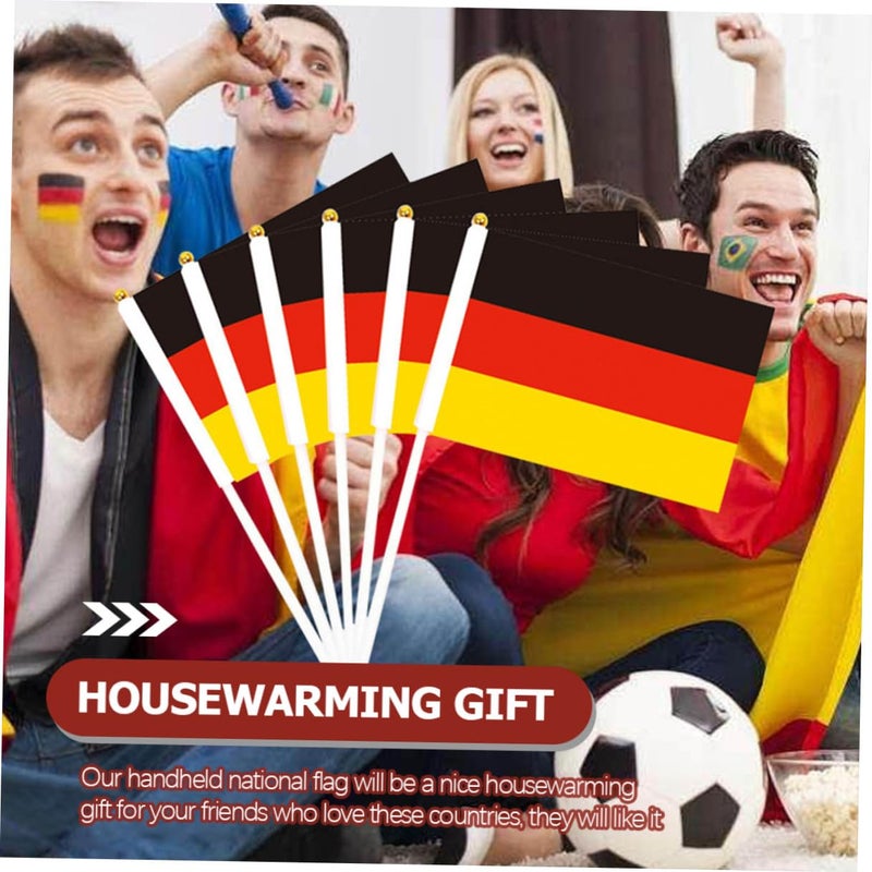 32 Pcs Handheld National Flags with Pole Polyester 21x14cm Football Fan Cheering Accessories for Supporters - Image 4