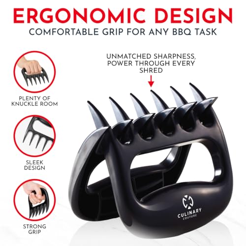 Culinary Couture Meat Shredder Claws - BBQ Accessories Gifts for Men Dad Birthday, Bear Claw for Shredding Meat - Claws for Pulled Pork, Chicken Shredder Tool - Perfect for BBQ Grilling Accessories - Image 4