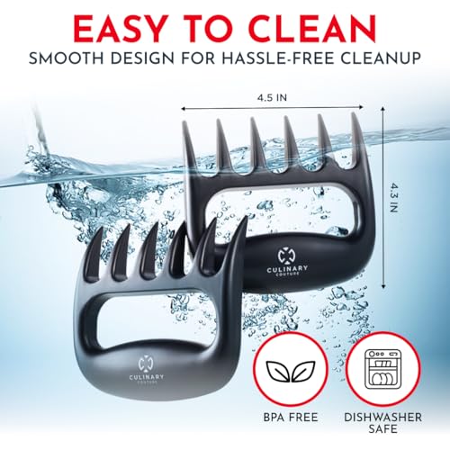 Culinary Couture Meat Shredder Claws - BBQ Accessories Gifts for Men Dad Birthday, Bear Claw for Shredding Meat - Claws for Pulled Pork, Chicken Shredder Tool - Perfect for BBQ Grilling Accessories - Image 3
