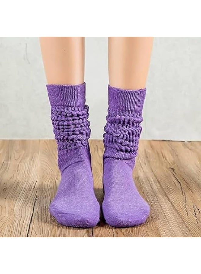 2 Pair Slouch Socks, Leg Warmers, Super Soft Scrunch Knee High Socks, Womens Chunky Stacked Scrunch Socks, Warm Winter Socks, Adjustable Length, for Women Teen Girl - Image 3