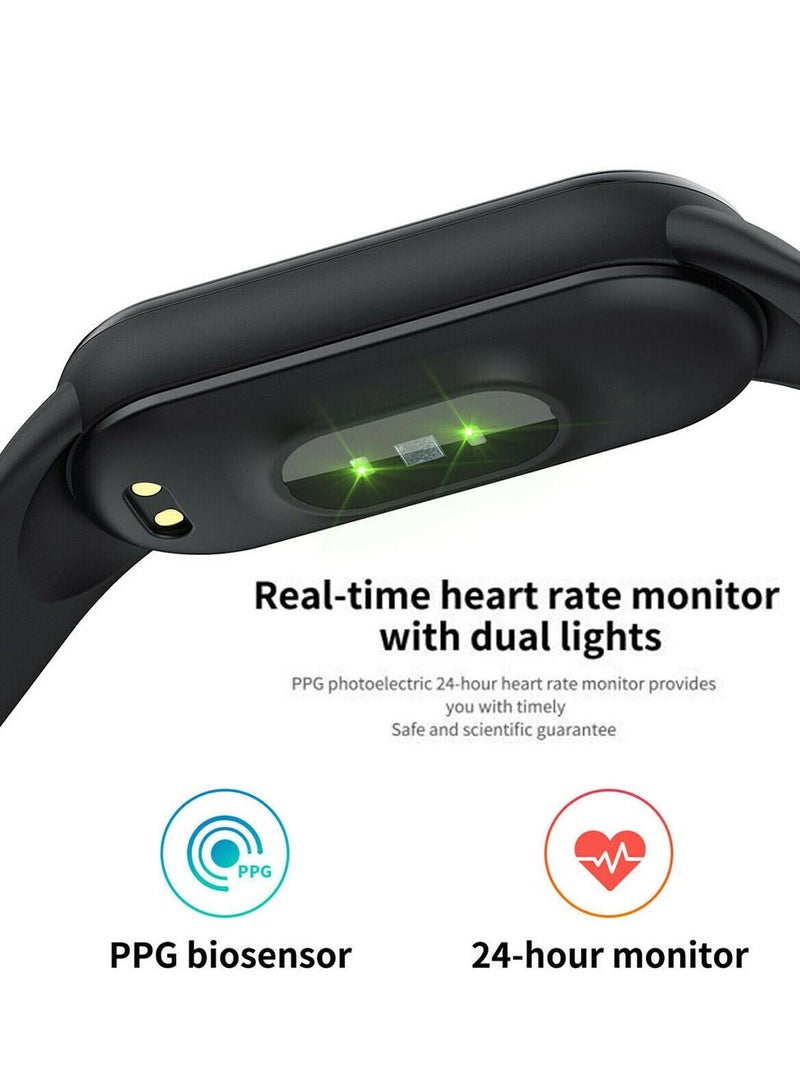 GELESE New Smart Bracelet M9 Heart Rate Pressure Bluetooth Step Meter Music Weather Sleep Monitoring Smart Sports Bracelet Black - Image 3