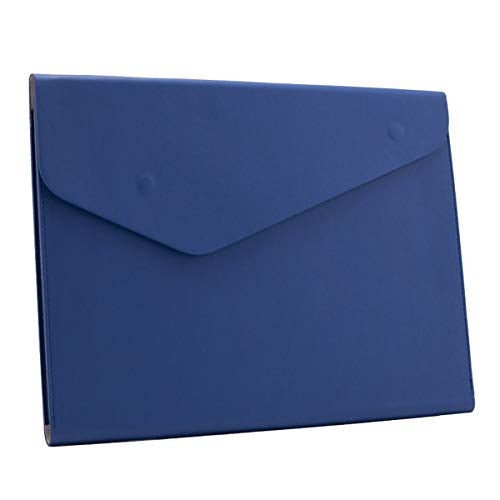 Enyuwlcm PU Leather A4 File Folder Document Holder Waterproof Portfolio Envelope Folder Case with Invisible Magnetic Closure Blue - Image 1