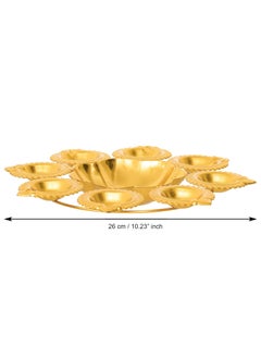 Webelkart Webelkart Diya Shape Flower Decorative Urli Bowl for Home Decor Bowl for Floating Flowers and Home,Office and Table Decor| Diwali Decoration Items - (10 inches - Gold Plated)  - Image 4