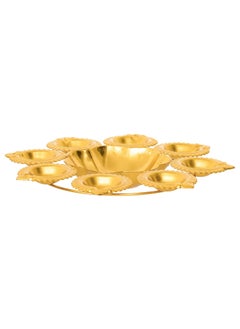 Webelkart Webelkart Diya Shape Flower Decorative Urli Bowl for Home Decor Bowl for Floating Flowers and Home,Office and Table Decor| Diwali Decoration Items - (10 inches - Gold Plated)  - Image 3