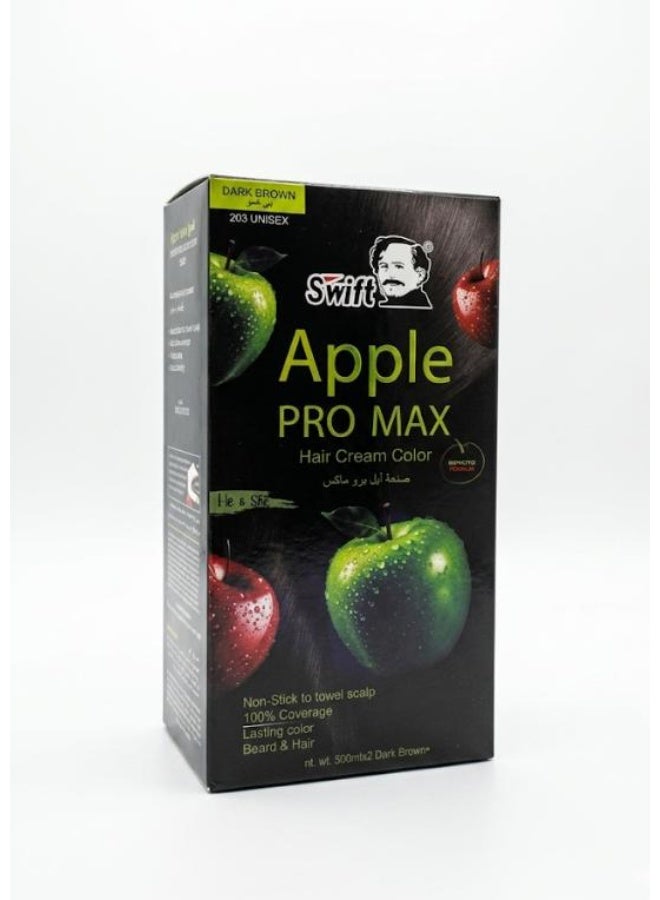 Swift Apple Pro Max Hair Color Cream, Advanced Formula, 100% Gray Coverage  Creamy, Dark brown Color  500ml in 2
