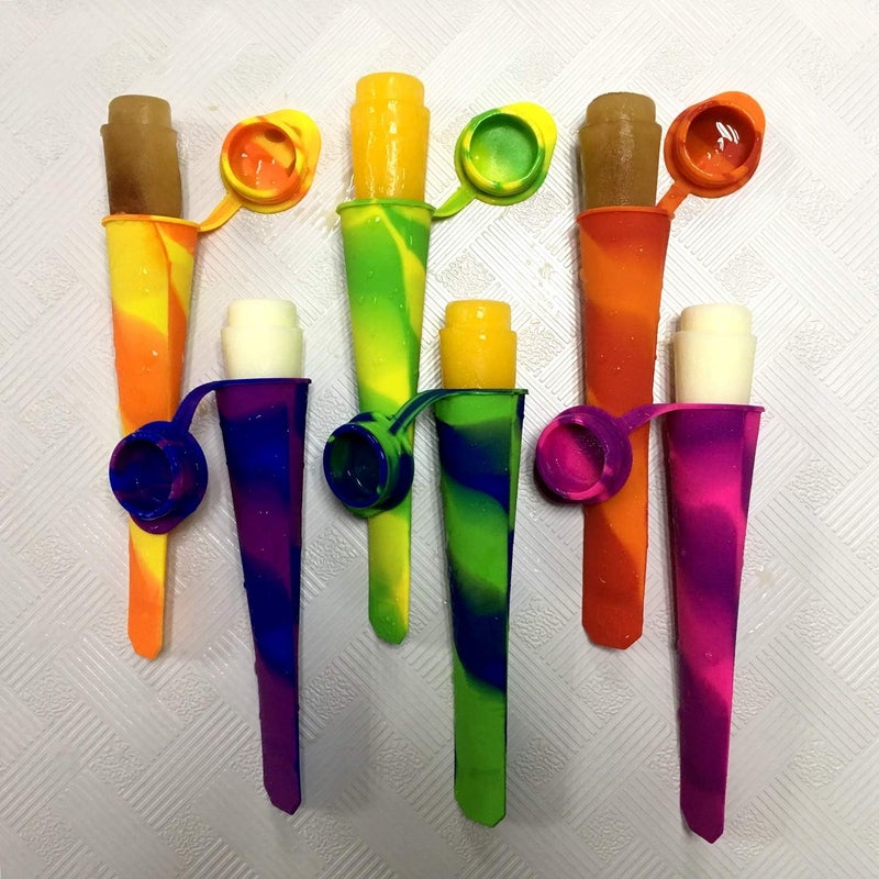 Helpcook Popsicle Molds,6 Pieces Silicone Ice Pop Molds,Drip Free Popsicle Maker for Kids,Easy Release Ice Cream Molds Reusable DIY Pop Molds,BPA Free Freezer Tubes with Lids - Image 5