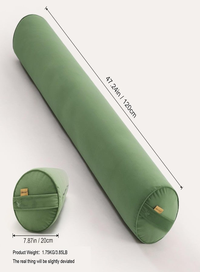 Ailuteie Bolster Pillow for Bed - Long Round Body Pillow for Adults, Cuddle Pillow for Sleeping, Full-Length Support,47.24 x 7.87 Inches,Olive Green - Image 2