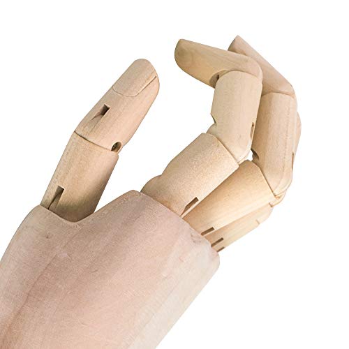 HSOMiD Flexible Wooden Hand Model Moveable Wooden Artists 12 Inches Hand Model for Sketching Drawing Painting Home Office Desk Decoration12 Inch Left and Right Hand 1 Set 12Inch Hands - Image 4