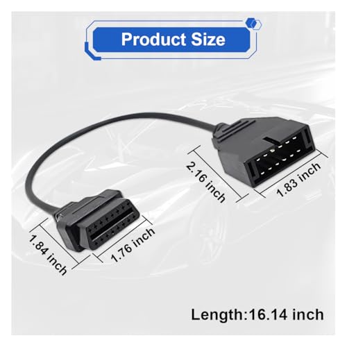 ZIMISI OBD1 Scanner, OBD1 to OBD2 Adapter, Car Code Reader, OBD1 12 Pin to OBD2 16 Pin Socket Scanner Cable Connector, Car Engine Diagnostic Extension Tool Compatible with Most Models (1PC) - Image 2