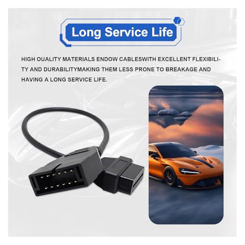 ZIMISI OBD1 Scanner, OBD1 to OBD2 Adapter, Car Code Reader, OBD1 12 Pin to OBD2 16 Pin Socket Scanner Cable Connector, Car Engine Diagnostic Extension Tool Compatible with Most Models (1PC) - Image 4