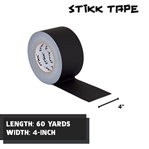 STIKK Gaffer Tape - Black Gaff Tape - 4 inch x 60 Yards - Pro Gaff Tape for Staging Work - Grafting Tape for Filming, Photography, Radio - Effective Heavy-Duty Water Resistant - Image 2
