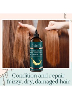 Live Fraiche Organic Castor Oil (16oz) - Pure Castor Oil Organic Hexane Free Cold Pressed Unrefined Bottle - Natural Hair Growth Oil for Moisturizing & Healing Dry Skin - Castor Oil for Skin & Hair Treatment Oil  - Image 3