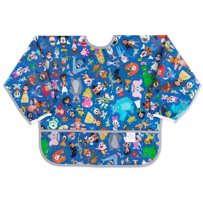 Bumkins Disney Sleeved Bib for Girl or Boy Baby and Toddler for 624 Mos Essential Must Have for Eating Feeding Baby Led Weaning Supplies Long Sleeve Mess Saving 100 Magical Celebration - Image 1