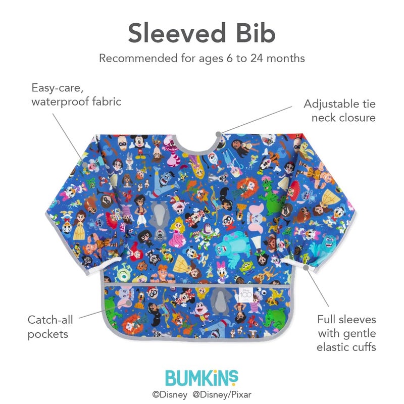 Bumkins Disney Sleeved Bib for Girl or Boy Baby and Toddler for 624 Mos Essential Must Have for Eating Feeding Baby Led Weaning Supplies Long Sleeve Mess Saving 100 Magical Celebration - Image 5