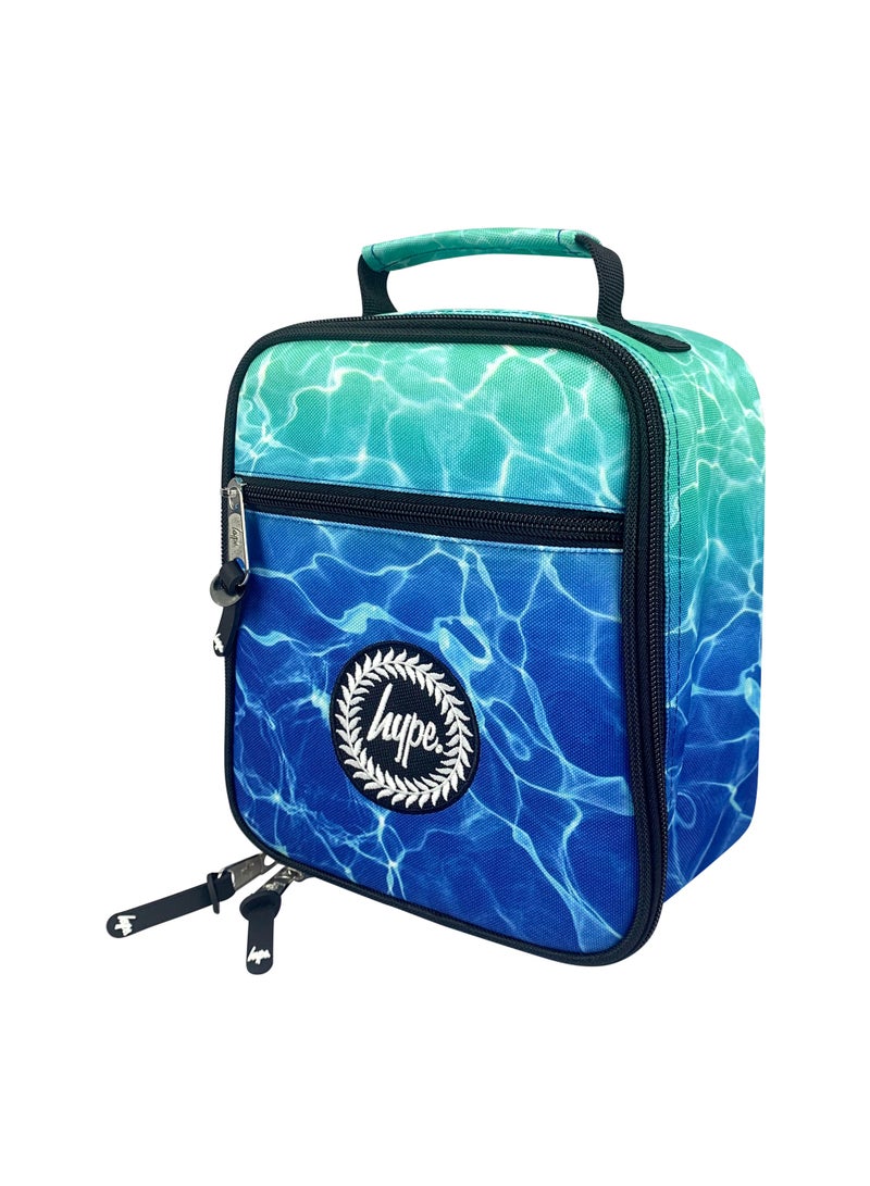 HYPE Kids Lunch Bag Blue Pool Fade - 4.5L Insulated Lunch Box with Thermal Lining and Mesh Bottle Holder - Image 2