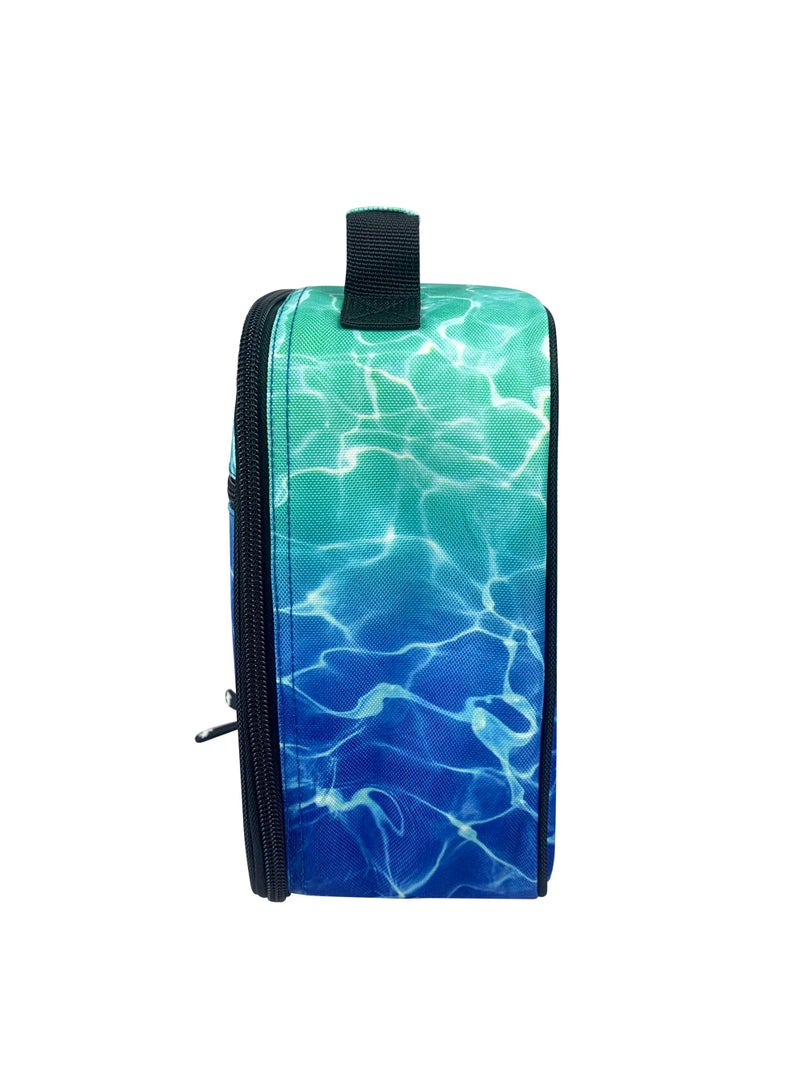 HYPE Kids Lunch Bag Blue Pool Fade - 4.5L Insulated Lunch Box with Thermal Lining and Mesh Bottle Holder - Image 3