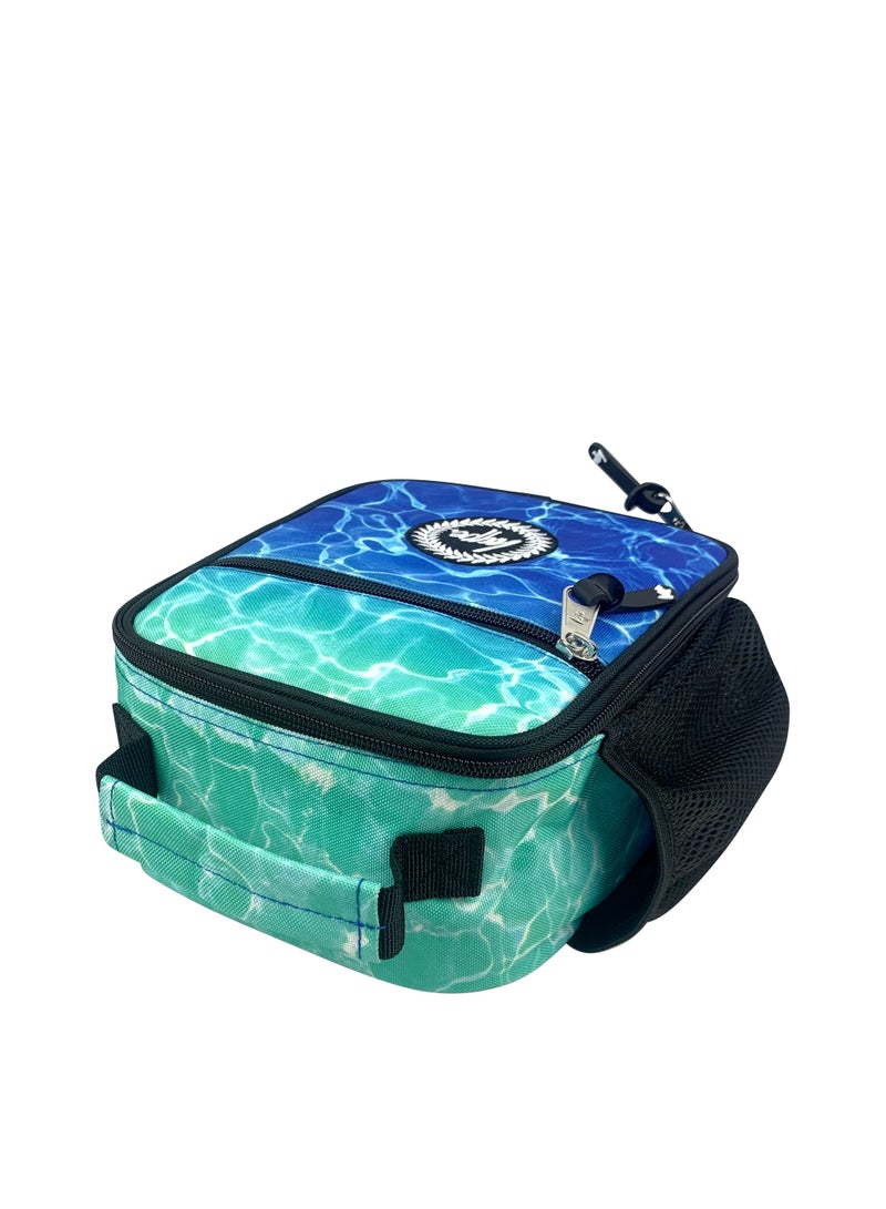 HYPE Kids Lunch Bag Blue Pool Fade - 4.5L Insulated Lunch Box with Thermal Lining and Mesh Bottle Holder - Image 5