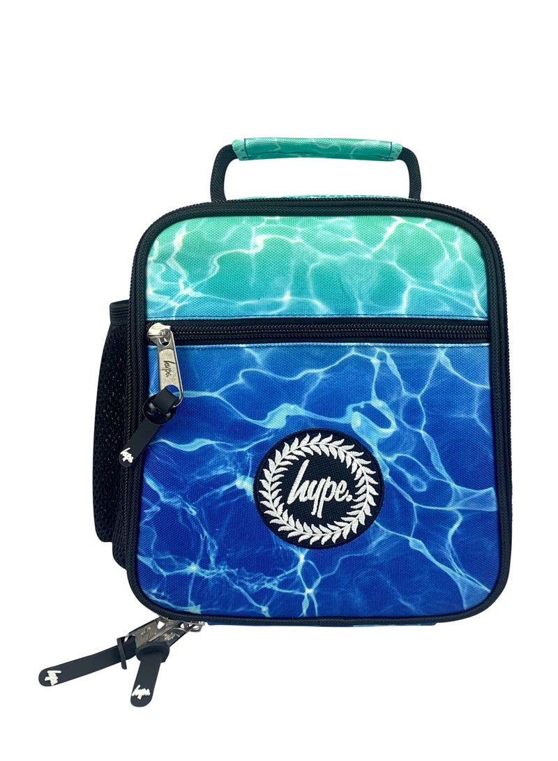 HYPE Kids Lunch Bag Blue Pool Fade - 4.5L Insulated Lunch Box with Thermal Lining and Mesh Bottle Holder - Image 1