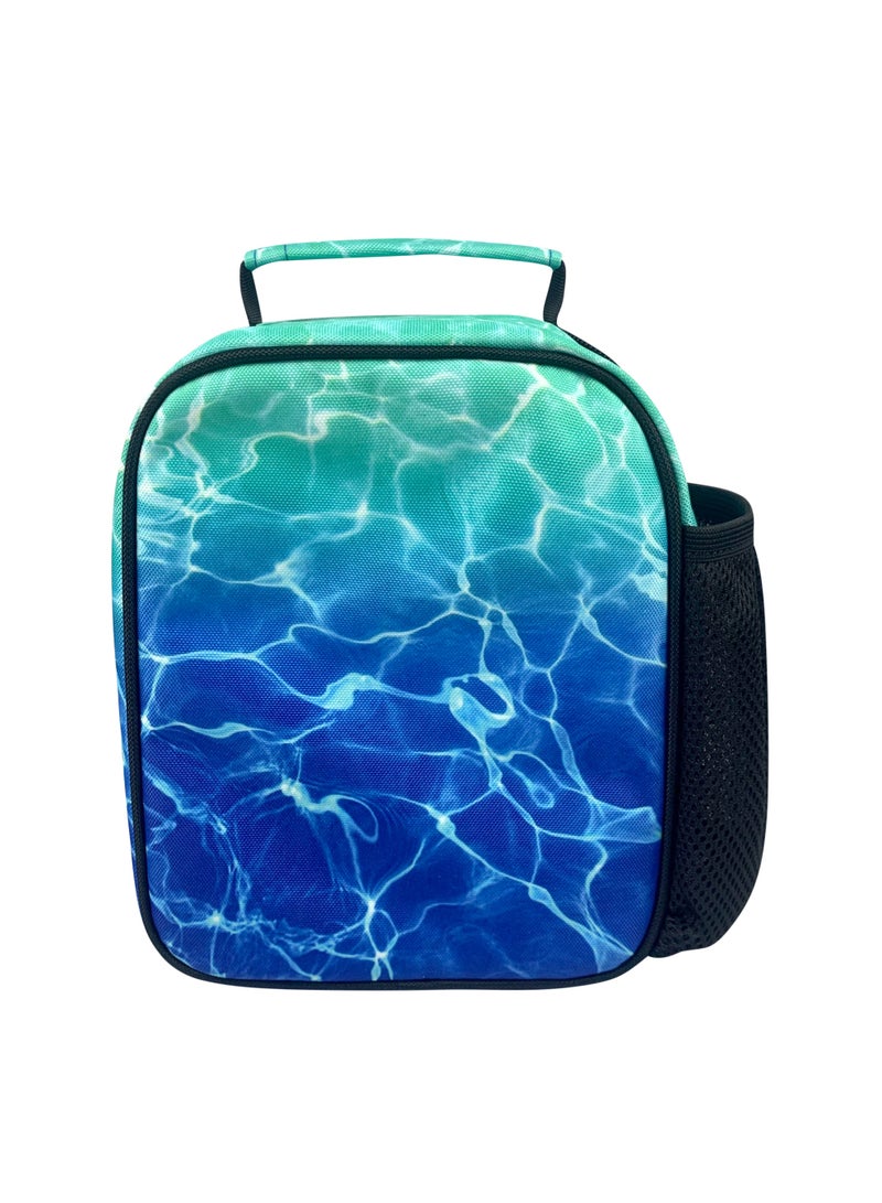 HYPE Kids Lunch Bag Blue Pool Fade - 4.5L Insulated Lunch Box with Thermal Lining and Mesh Bottle Holder - Image 4
