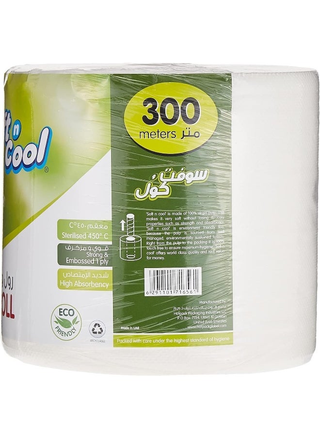 Soft n Cool Soft N Cool Eco-Friendly High Absorbency Kitchen Maxi Roll Tissue, 1Ply x 300meter  - Image 2