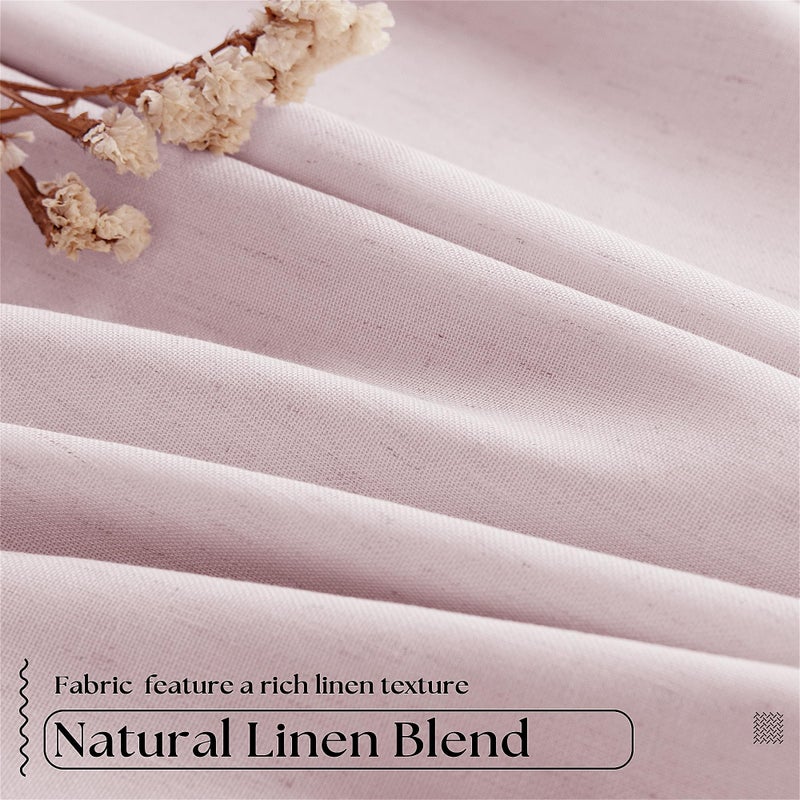 TWODRAPES Pale Pink Linen Pinch Pleated Curtains 90 Inches Long Complete Blackout for Girls Bedroom Funky Cute Window Curtains Noise Heat Blocking Heavy Insulated Drapes Baby Pink Dusty Blush for Nursery - Image 5