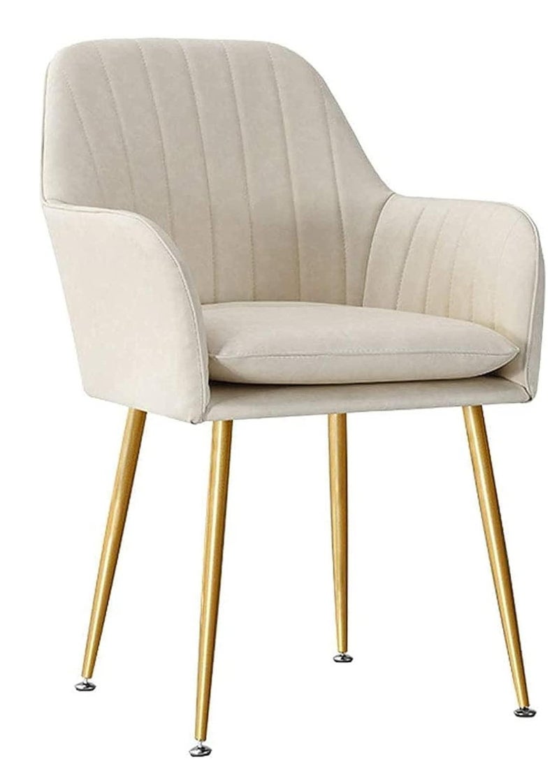 Wooden Twist Wooden Twist Bonzer Velvet Fabric Modern Cafe Dining Chair with Metal Legs - Stylish Seating for Kitchen and Dining Room (Biege)  - Image 3