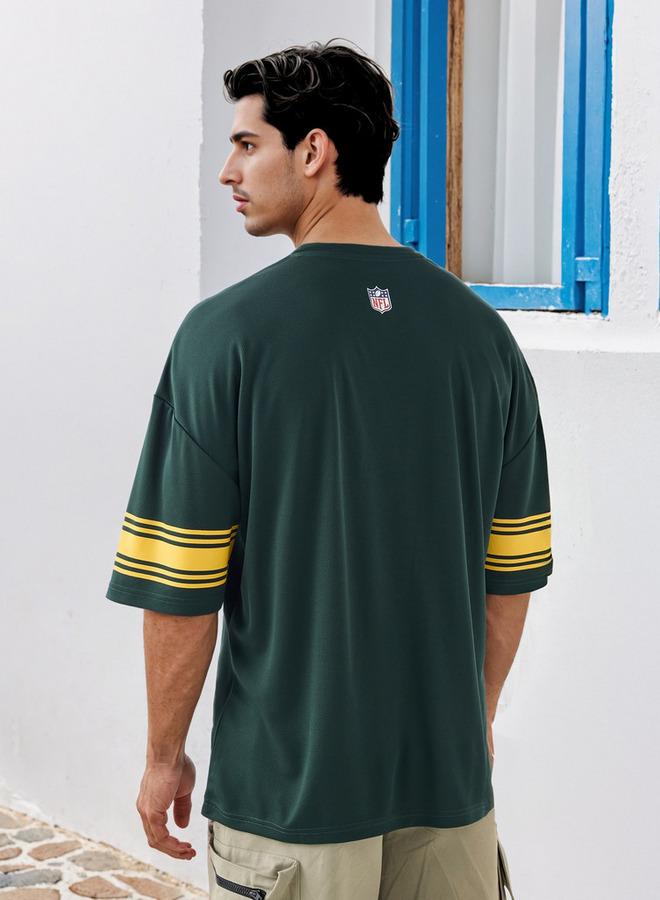 SP Characters Packers Print V-neck T-shirt with Short Sleeves - Image 3