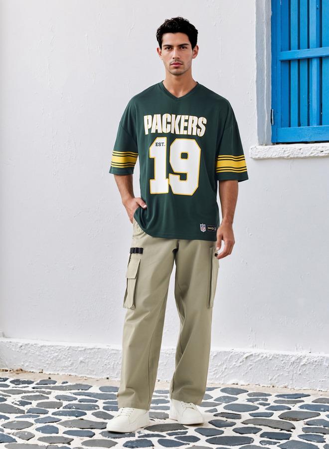 SP Characters Packers Print V-neck T-shirt with Short Sleeves - Image 2