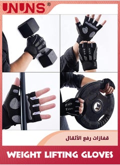 UNUNS Weight Lifting Gloves,Workout Gloves For Men And Women,Cycling Gloves With Wrist Straps,Breathable Half Finger Exercise Gloves For Gym/Weight Training/Pull Up Home Work Out  - Image 5