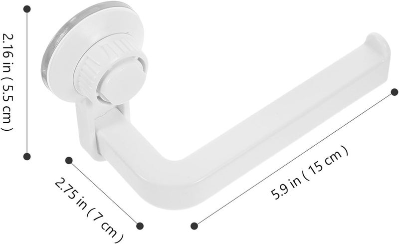 Suction Cup Toilet Paper Holder and Towel Suction Holder Wall-Mounted White Plastic No Drilling Bathroom for Kitchen and Toilet - Image 2