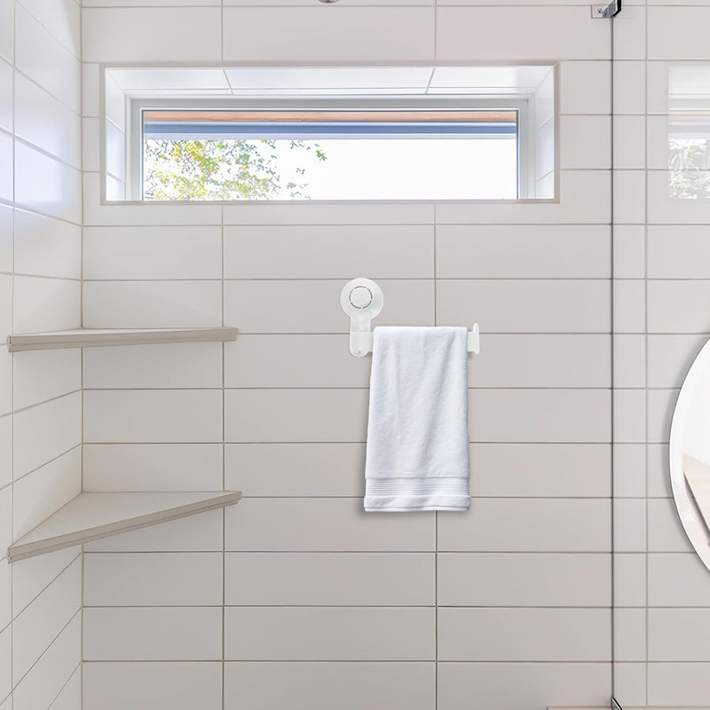 Suction Cup Toilet Paper Holder and Towel Suction Holder Wall-Mounted White Plastic No Drilling Bathroom for Kitchen and Toilet - Image 5