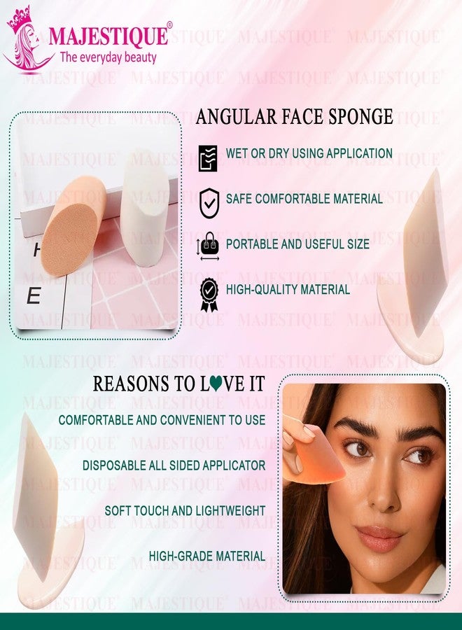 Majestique Angular Makeup Sponge, Beauty Face Primer Compact Powder Puff, Blender Sponge Replacement for Cosmetic Flawless Foundation, Sensitive and All Skin Types - Image 4